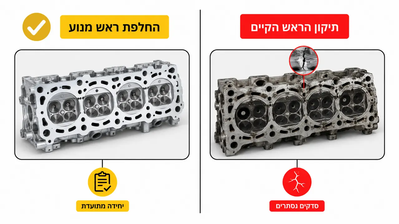 תיקון ראש מנוע מול החלפת ראש מנוע